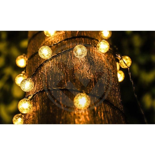 Solarni LED vijenac 20 LED sijalica 0,7W 3000K 485cm okrugli  IP44 0138