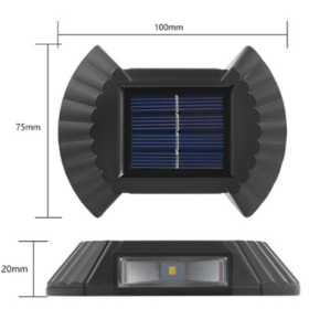 Solarna LED fasadna svjetiljka 4500K 300mAh 100x75x20mm IP65 0624