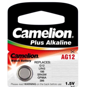 Baterija alkalna 1,5V AG12, LR43, bez žive, 1 kom, Camelion 2400002082