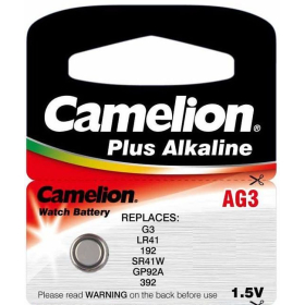 Baterija alkalna 1,5V AG3, LR41, bez žive,1 kom, Camelion 2400002073