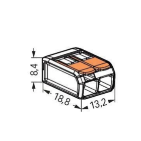 Spojnica za kablove 2IN Wago preklopna 0,14-4 mm2 100 kom/pack 221-412