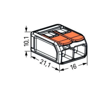 Spojnica za kablove 2IN Wago preklopna 0,5-6 mm2 50 kom/pack 221-612