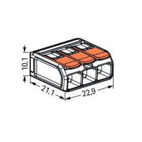 Spojnica za kablove 3IN Wago preklopna 0,5-6 mm2 15 kom/pack 221-613 ***EOL***