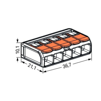 Spojnica za kablove 5IN Wago preklopna 0,5-6 mm2 15 kom/pack 221-615