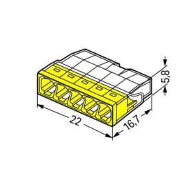 Spojnica za kablove 5IN Wago 0,5-2,5mm 100 kom/pack 2273-205