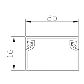 Kanal samoljepivi 25x16mm 2m bijeli AP2025016