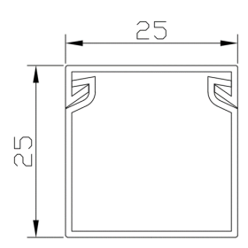 Kanal samoljepivi 25x25mm 2m bijeli AP150025025