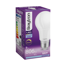 Žarulja LED 9W 4000K 806lm E27 A60 IP20 dimabilna BRAYTRON BA13-60921