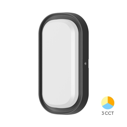 Stropna/Zidna svjetiljka 12W 3CCT 1320lm IP65 ovalna crna BRAYTRON BC18-00281