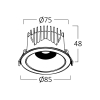 Stropna svjetiljka 10W 3CCT 1150lm fi85 IP20 ugradbena okrugla SPOT crna BRAYTRON BD37-00181