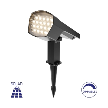Solarna vrtna ubodna svjetiljka 12W 2CCT 3000K I 6000K 300lm 179x100x304mm IP65 siva BRAYTRON BG36-00582
