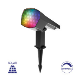 Solarna vrtna ubodna svjetiljka 12W RGB 179x100x304mm IP65 siva BRAYTRON BG36-00592