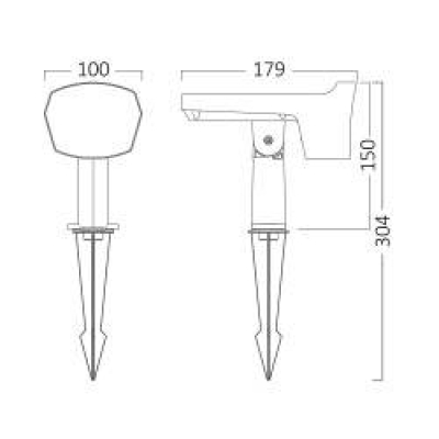 Solarna vrtna ubodna svjetiljka 12W RGB 179x100x304mm IP65 siva BRAYTRON BG36-00592