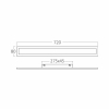 Zidna linearna svjetiljka 18W 3000K 1860lm 80x720mm IP54 LINE BRAYTRON BG38-03501