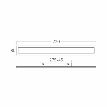 Zidna linearna svjetiljka 18W 3000K 1860lm 80x720mm IP54 LINE BRAYTRON BG38-03501