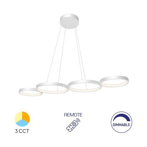 Visilica 60W 3CCT 6050lm 880mm IP20 bijela dimabilna s daljinskim upravljačem BRAYTRON BH17-04190