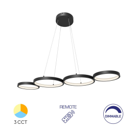 Visilica 60W 3CCT 6050lm 880mm IP20 crna dimabilna s daljinskim upravljačem BRAYTRON BH17-04191