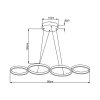 Visilica 60W 3CCT 6050lm 880mm IP20 crna dimabilna s daljinskim upravljačem BRAYTRON BH17-04191