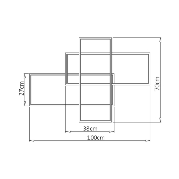 Stropna svjetiljka 80W 3/1 8800lm 700x1000mm IP20 dimabilna crna BH17-04691