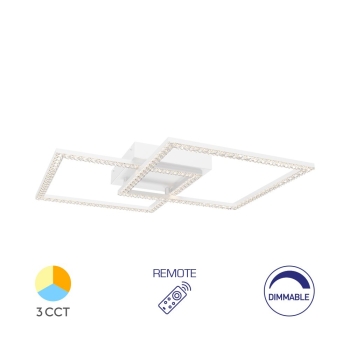 Stropna svjetiljka 55W 3CCT 6050lm 540mm IP20 bijela dimabilna s daljinskim upravljačem BRAYTRON BH17-04890