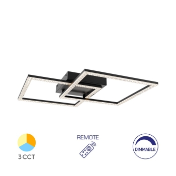 Stropna svjetiljka 55W 3CCT 6050lm 540mm IP20 crna dimabilna s daljinskim upravljačem BRAYTRON BH17-04891