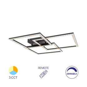 Stropna svjetiljka 80W 3CCT 8800lm 756mm IP20 crna dimabilna s daljinskim upravljačem BRAYTRON BH17-04991