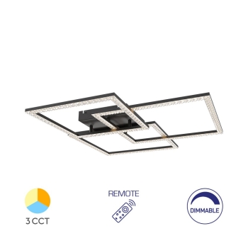 Stropna svjetiljka 80W 3CCT 8800lm 756mm IP20 crna dimabilna s daljinskim upravljačem BRAYTRON BH17-04991