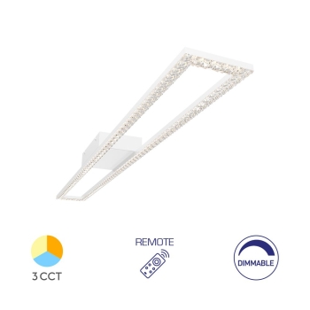 Stropna svjetiljka 40W 3CCT 4400lm 1080mm IP20 bijela dimabilna s daljinskim upravljačem BRAYTRON BH17-05090