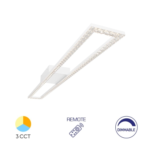 Stropna svjetiljka 40W 3CCT 4400lm 1080mm IP20 bijela dimabilna s daljinskim upravljačem BRAYTRON BH17-05090