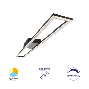 Stropna svjetiljka 40W 3CCT 4400lm 1080mm IP20 crna dimabilna s daljinskim upravljačem BRAYTRON BH17-05091