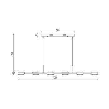 Visilica 48W 3000K 5280lm 1200mm IP20 crna BRAYTRON BH18-01301