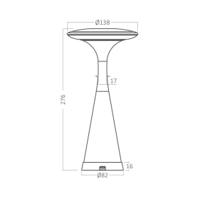 Stolna svjetiljka 3W 3CCT 300lm 138x276mm IP44 crna dimabilna BRAYTRON BK06-00091