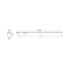 Zidna svjetiljka 14W 6500K 1550lm 1185mm IP20 ispod ormarića, sa prekidačem BRAYTRON BN11-01430