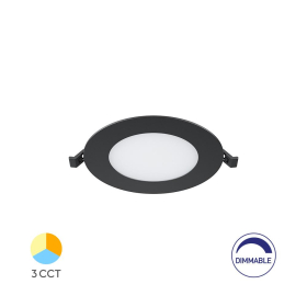 Panel LED 6W 3CCT 470lm IP40 ugradbeni okrugli crni dimabilni BRAYTRON BP01-90681