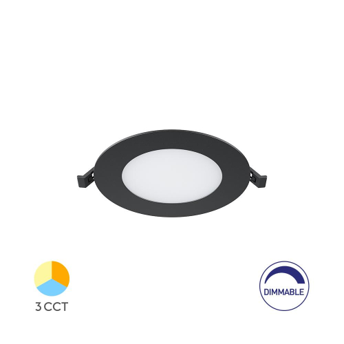Panel LED 6W 3CCT 470lm IP40 ugradbeni okrugli crni dimabilni BRAYTRON BP01-90681