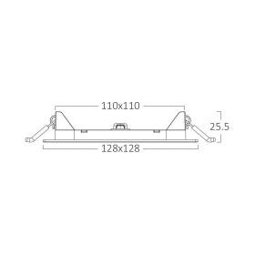 Panel LED 6W 6500K 470lm IP40 ugradbeni kvadratni bijeli BRAYTRON BP02-60630