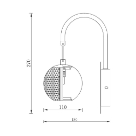 Zidna svjetiljka za G9 žarulju max 10W fi110mm IP20 zlatna BRAYTRON BV01-00014