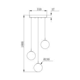 Visilica za 3xG9 žarulju max 3x10W fi310 IP20 okrugla siva BRAYTRON BV01-00031
