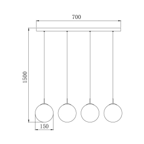 Visilica za 4xG9 žarulju max 4x10W 700mm IP20 amber BRAYTRON BV01-00037