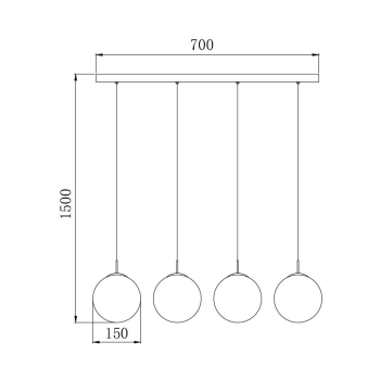 Visilica za 4xG9 žarulju max 4x10W 700mm IP20 amber BRAYTRON BV01-00037