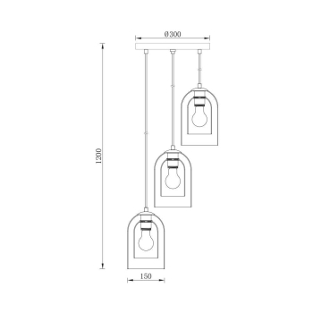 Visilica za 3xE27 žarulju max 3x23W fi300mm IP20 amber BRAYTRON BV01-00045