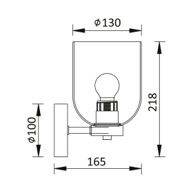 Zidna svjetiljka za E27 žarulju max 23W fi130mm IP20 amber BRAYTRON BV01-00047