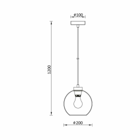 Visilica za E27 žarulju max 23W fi200mm IP20 crna BRAYTRON BV01-00050