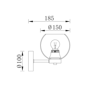 Zidna svjetiljka za E27 žarulju max 23W fi150mm IP20 crna BRAYTRON BV01-00053