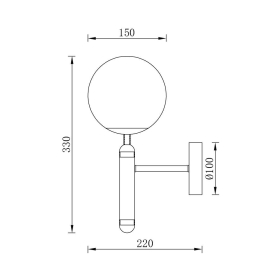 Zidna svjetiljka za G9 žarulju max 10W fi150mm IP20 zlatna BRAYTRON BV01-00062