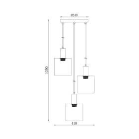 Visilica za 3xE27 žarulju max 3x23W fi410 IP20 crna BRAYTRON BV01-00071