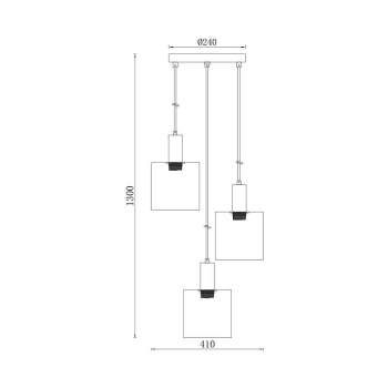 Visilica za 3xE27 žarulju max 3x23W fi410 IP20 crna BRAYTRON BV01-00071
