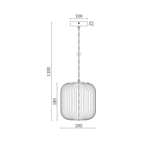 Visilica za E27 žarulju max 23W fi200mm IP20 opal BRAYTRON BV01-00090