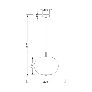 Visilica za E27 žarulju max 23W fi290mm IP20 opal BRAYTRON BV01-00100