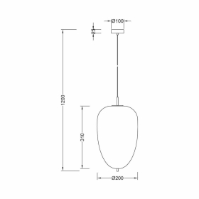 Visilica za E27 žarulju max 23W fi200mm IP20 opal BRAYTRON BV01-00102